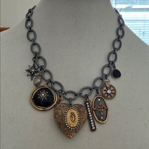 Chico's Gold and Black Charm Necklace